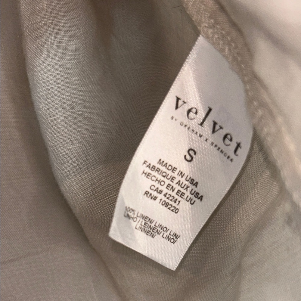 Velvet by Graham & Spencer 100% Linen Boxy Blouse - Size S - Picture 3 of 4